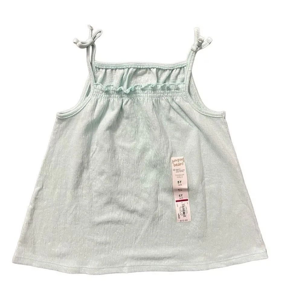 Jumping Beans Toddler Girl’s Aqua Blue Tie Shoulder Tank Top 5T